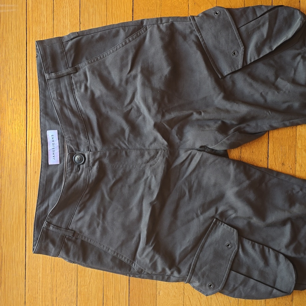 James Jeans, Boyfriend Cargo Military Green Pants, EUC, Women's 26 - Picture 3 of 15